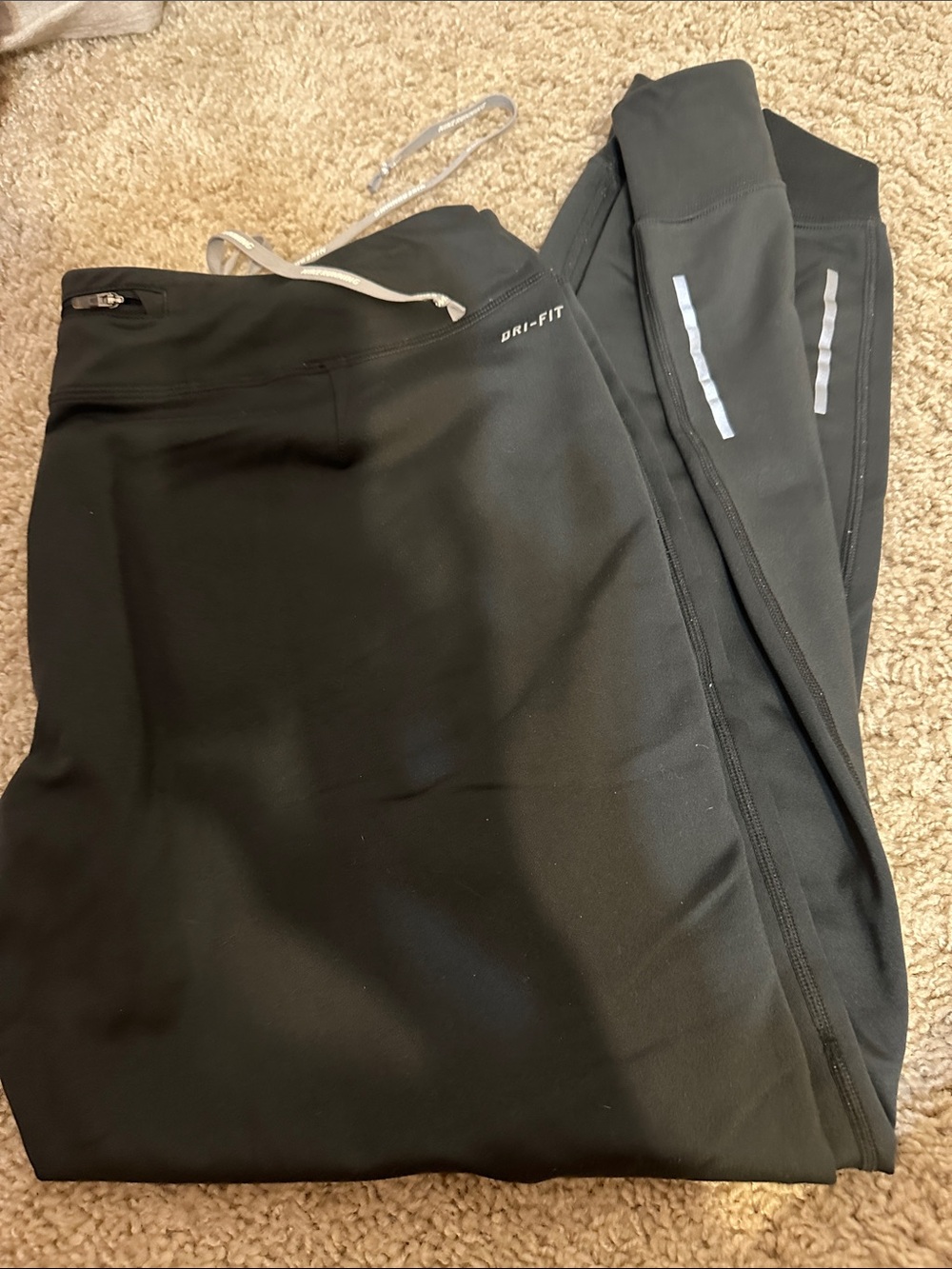 Nike Black Dri-FIT Reflective Trim Athletic Joggers